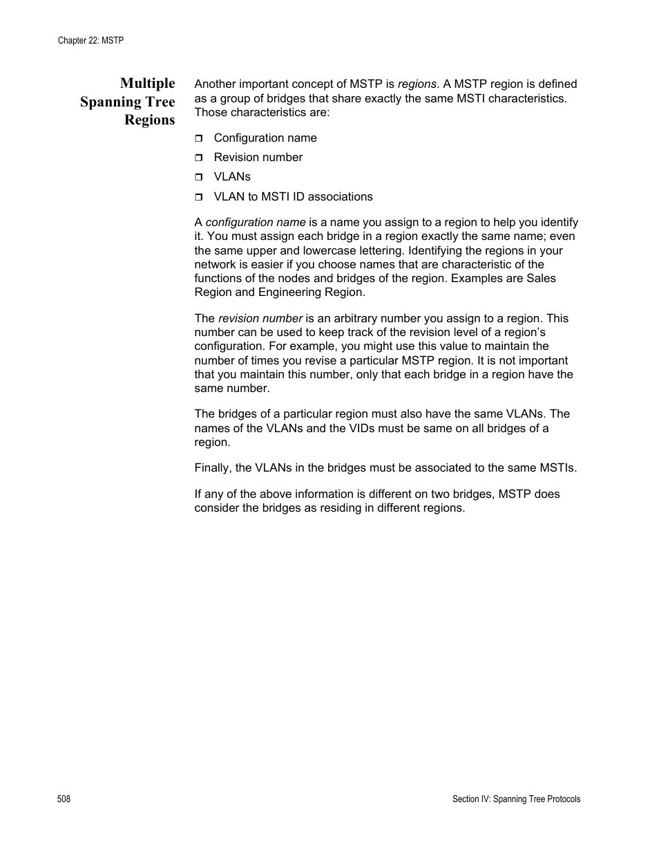 Multiple spanning tree regions | Allied Telesis AT-S63 User Manual | Page 508 / 822