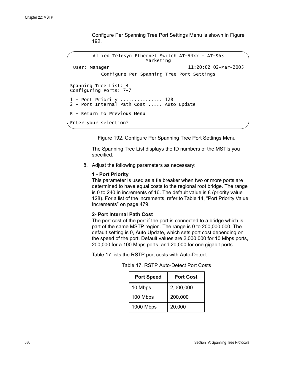 Allied Telesis AT-S63 User Manual | Page 536 / 822