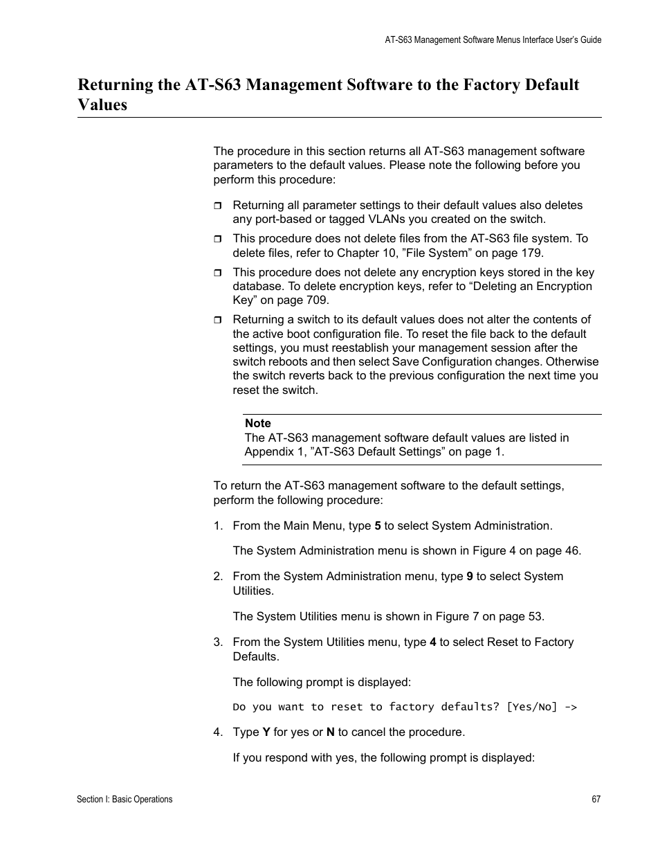 Allied Telesis AT-S63 User Manual | Page 67 / 822