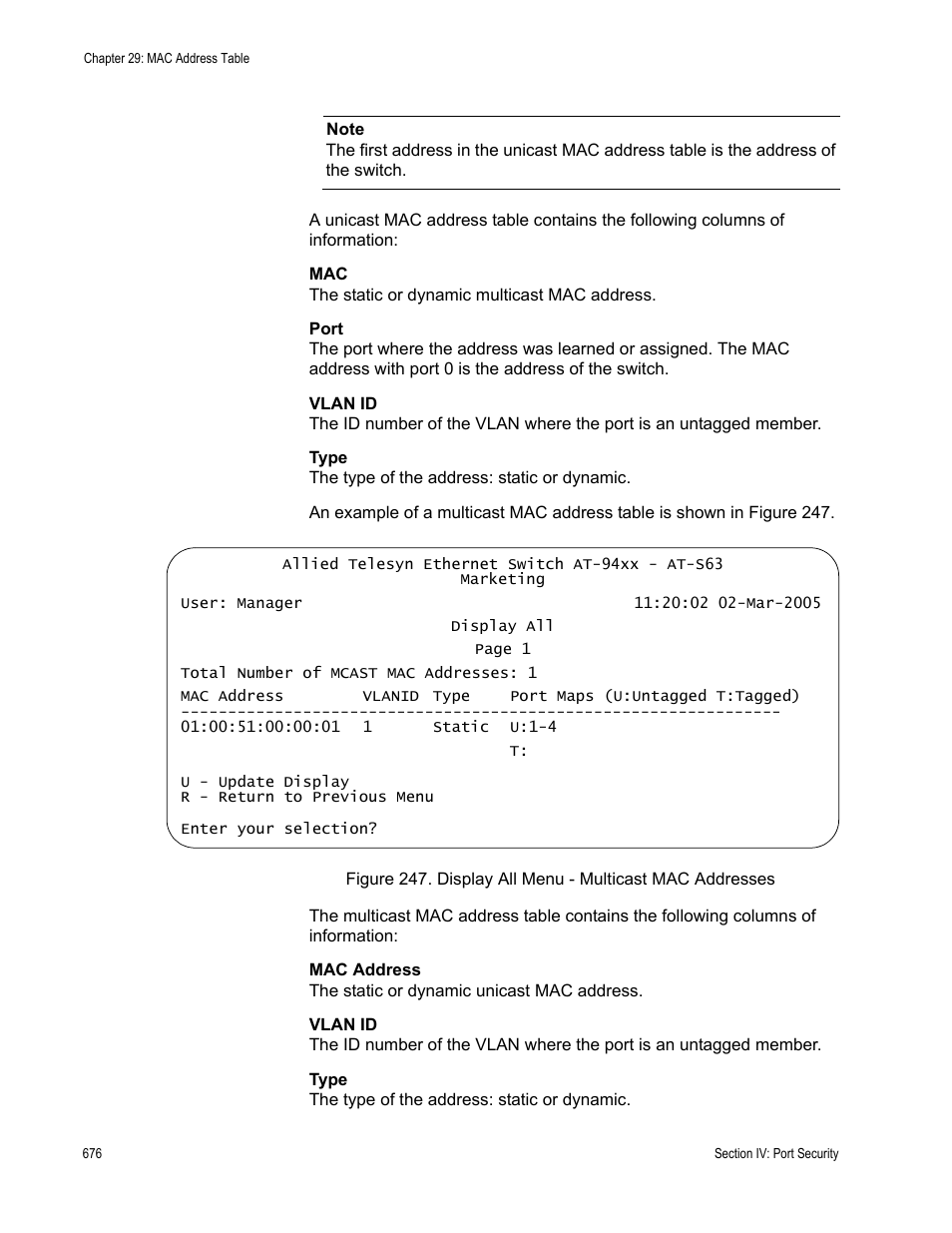 Allied Telesis AT-S63 User Manual | Page 676 / 822