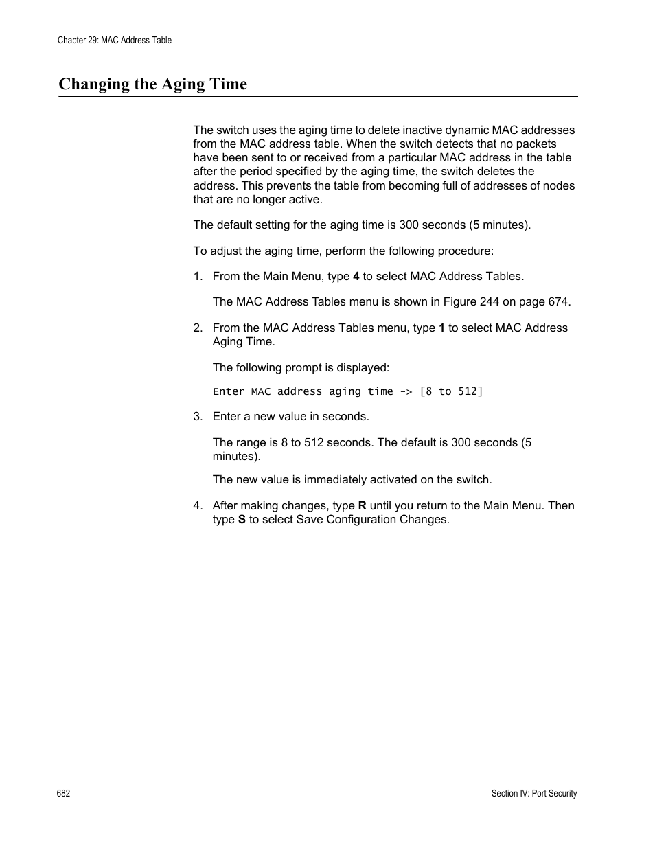 Changing the aging time | Allied Telesis AT-S63 User Manual | Page 682 / 822