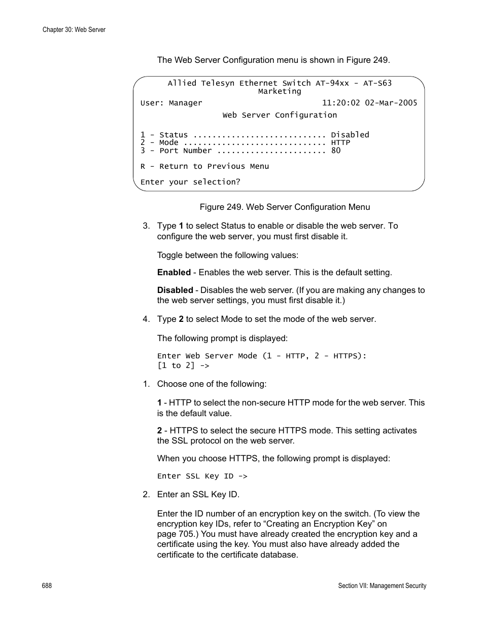 Choose one of the following | Allied Telesis AT-S63 User Manual | Page 688 / 822