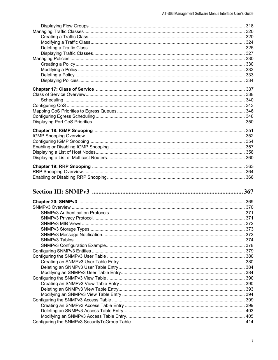 Allied Telesis AT-S63 User Manual | Page 7 / 822