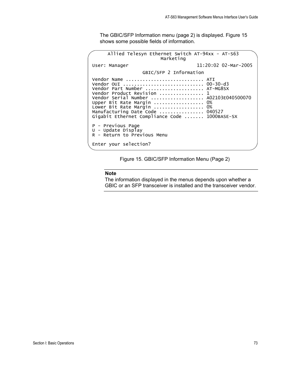 Allied Telesis AT-S63 User Manual | Page 73 / 822