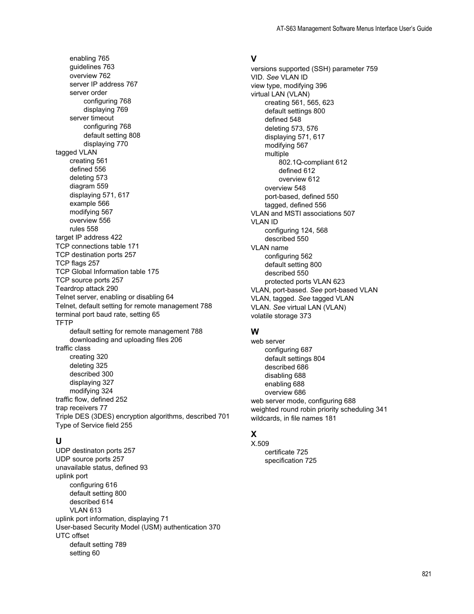 Allied Telesis AT-S63 User Manual | Page 821 / 822