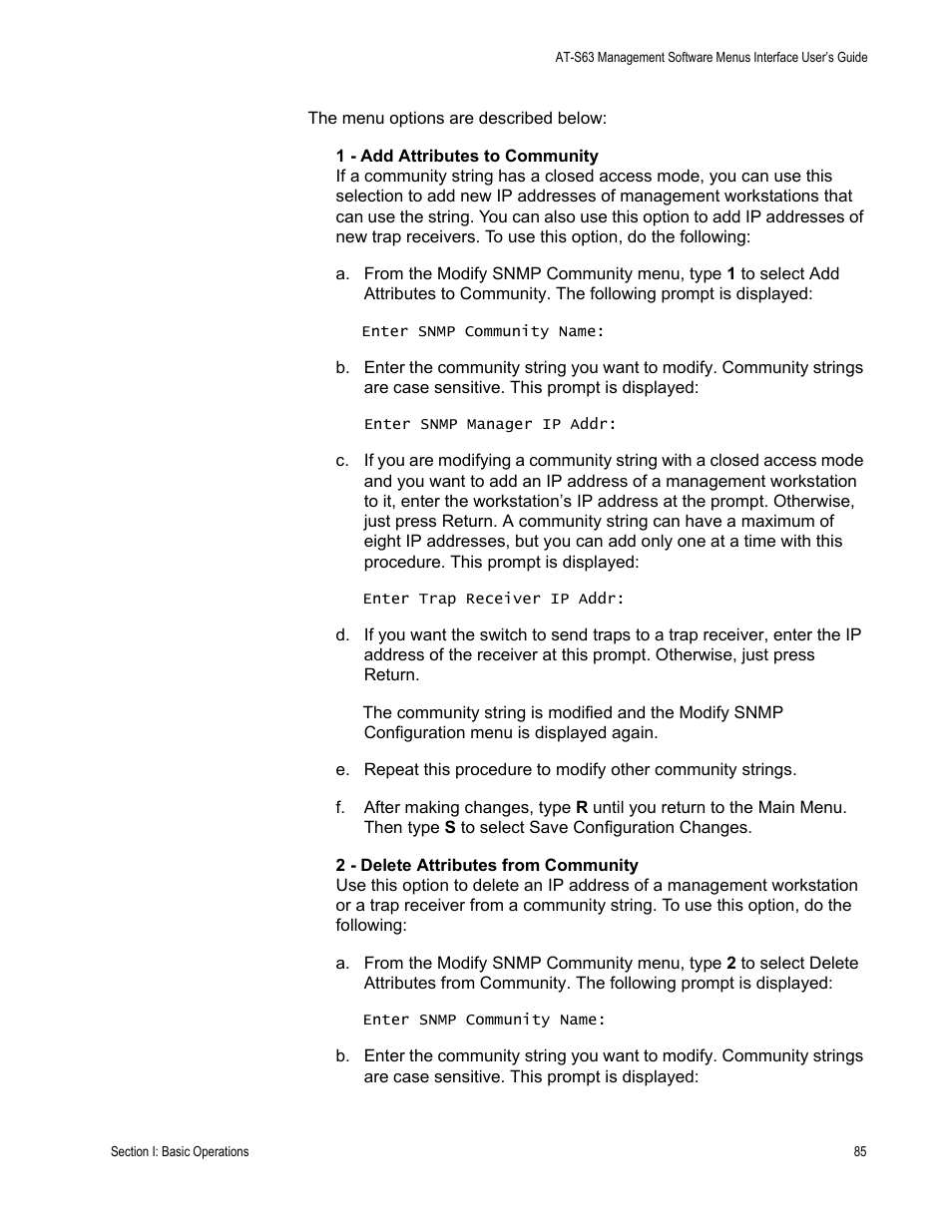 Allied Telesis AT-S63 User Manual | Page 85 / 822
