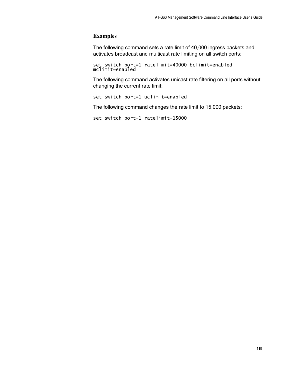 Examples | Allied Telesis AT-S63 User Manual | Page 119 / 562