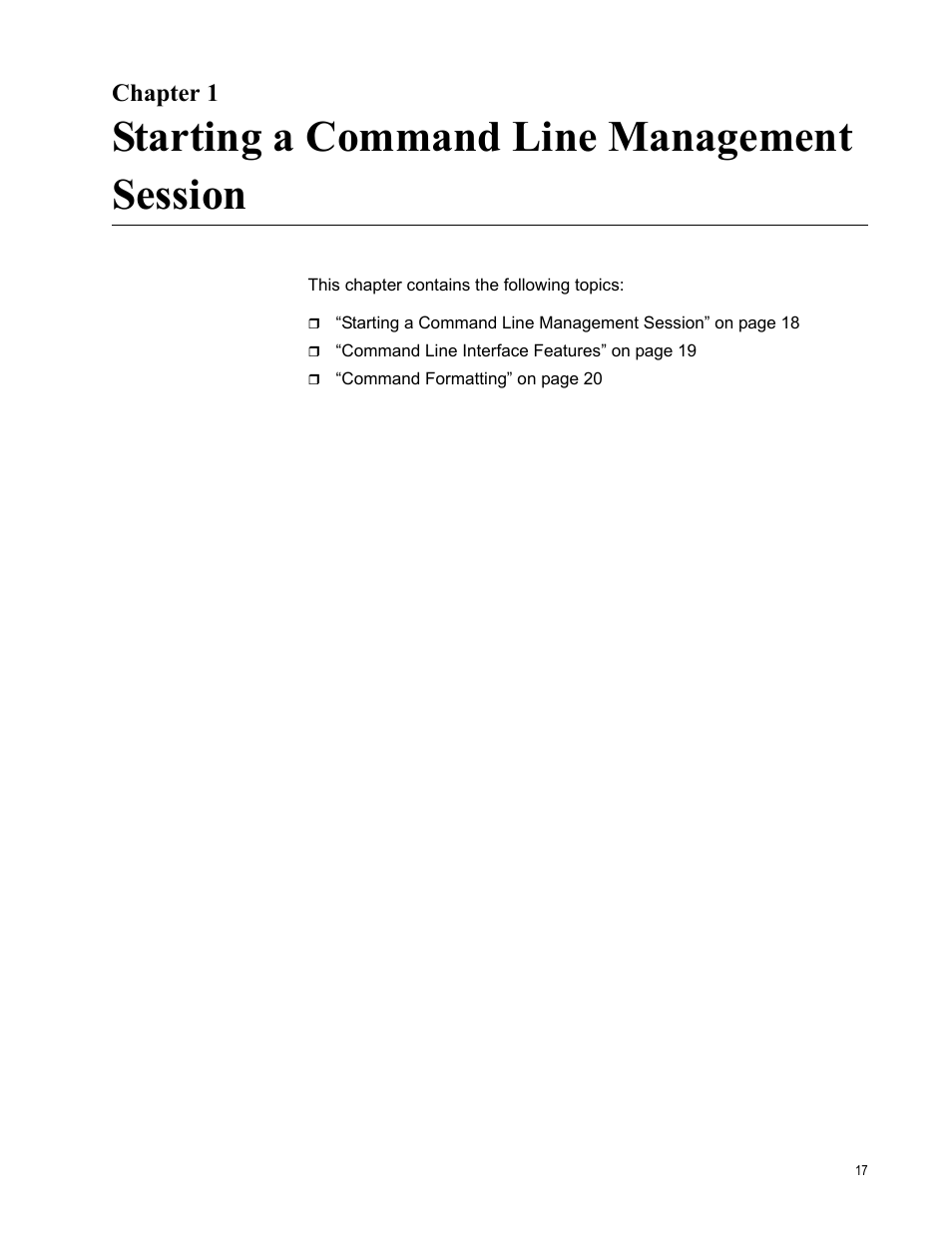 Chapter 1, Starting a command line management session | Allied Telesis AT-S63 User Manual | Page 17 / 562