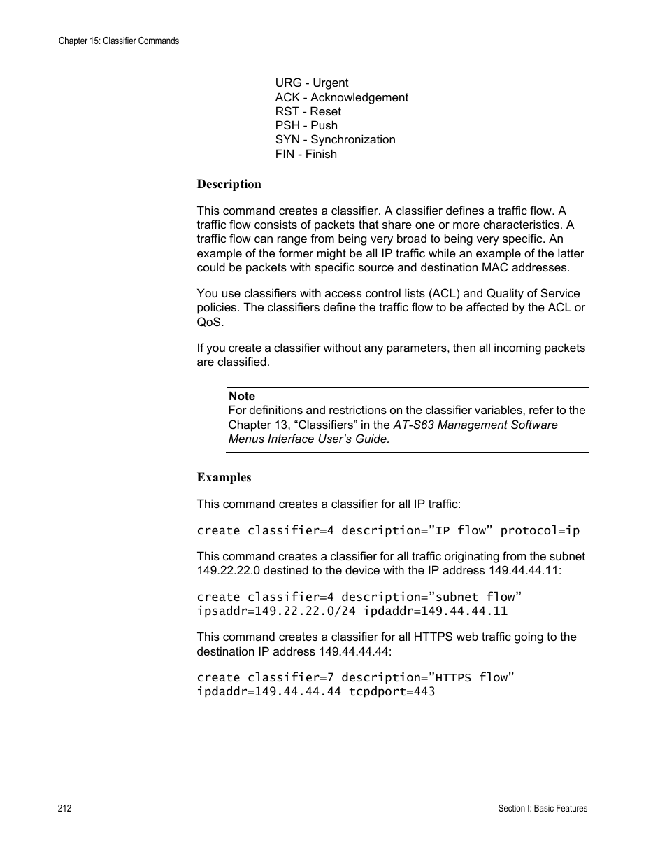 Description, Examples | Allied Telesis AT-S63 User Manual | Page 212 / 562