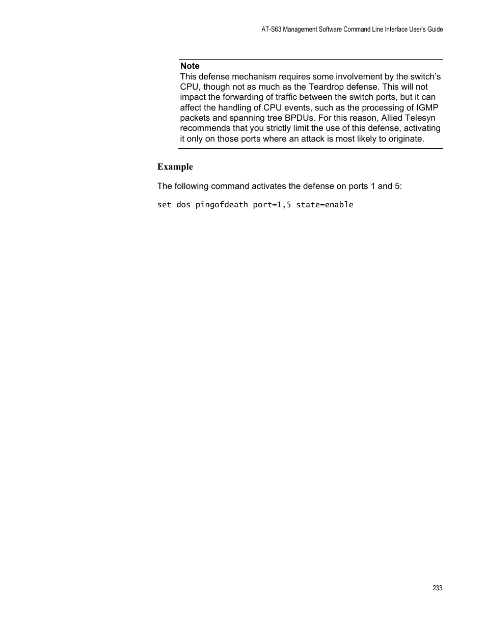 Example | Allied Telesis AT-S63 User Manual | Page 233 / 562