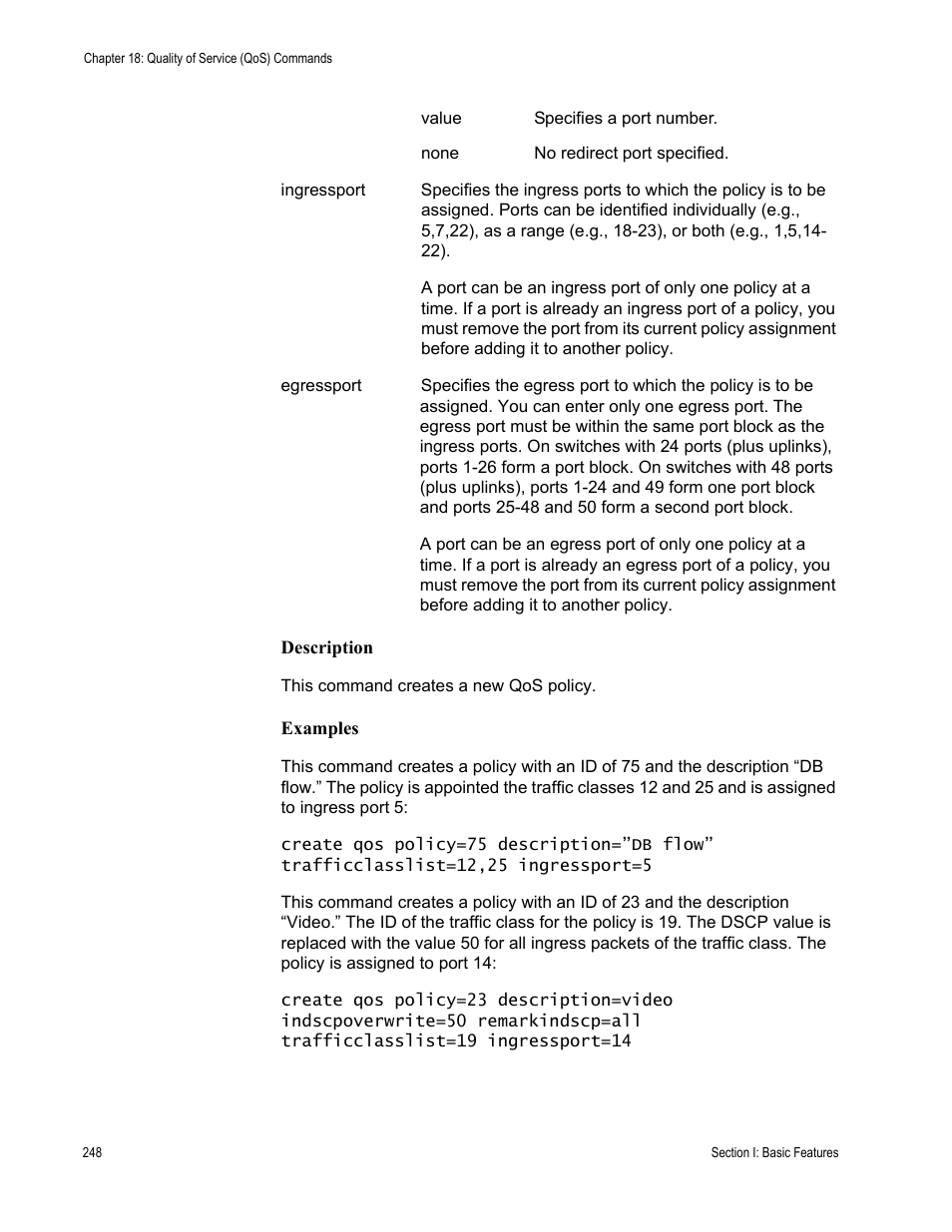 Description, Examples | Allied Telesis AT-S63 User Manual | Page 248 / 562