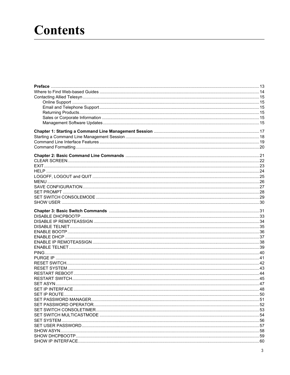 Allied Telesis AT-S63 User Manual | Page 3 / 562