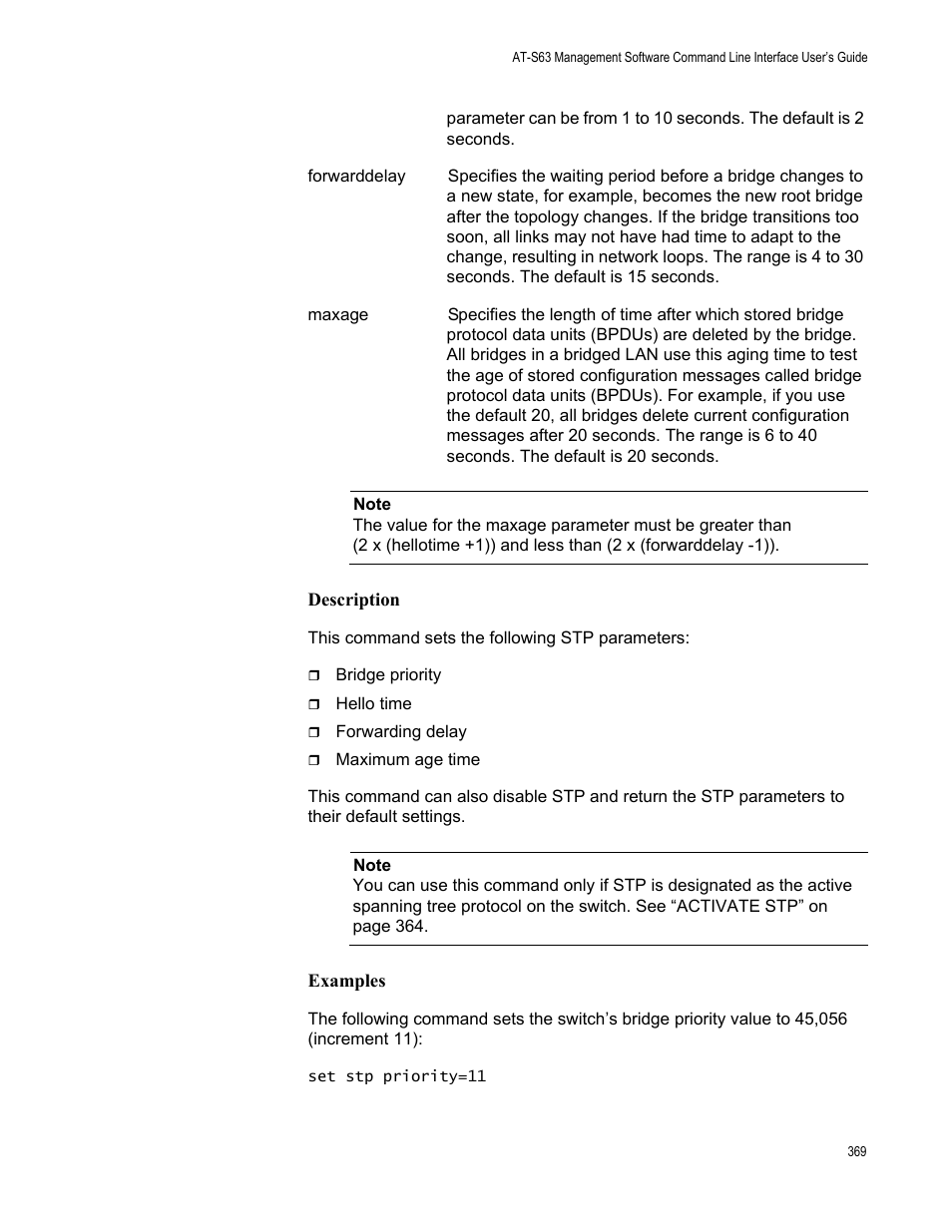 Description, Examples | Allied Telesis AT-S63 User Manual | Page 369 / 562