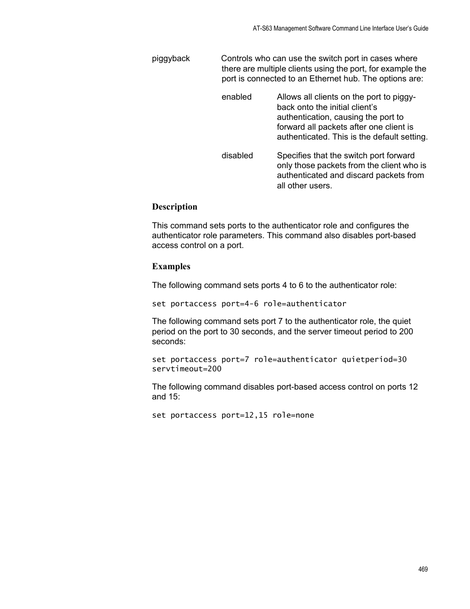 Description, Examples | Allied Telesis AT-S63 User Manual | Page 469 / 562