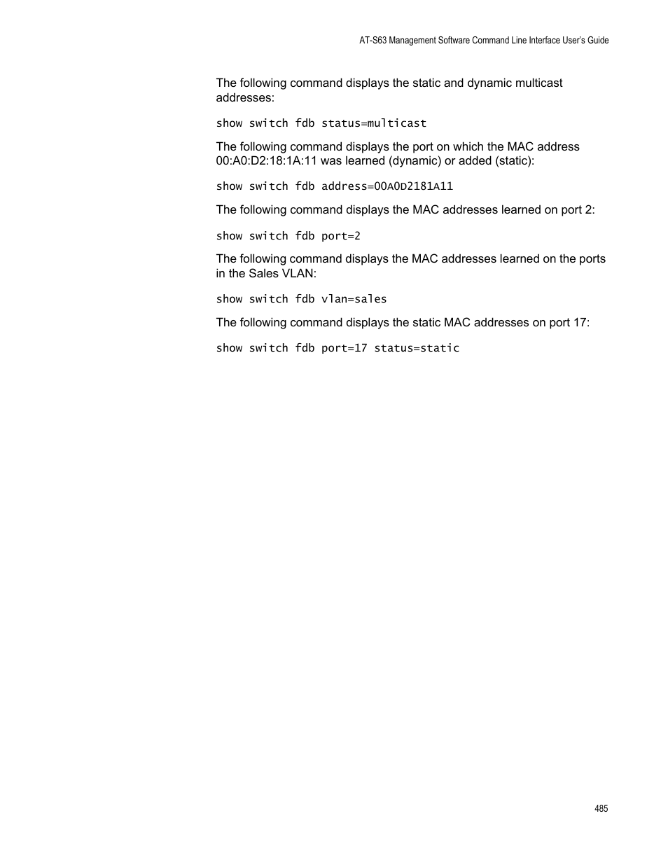 Allied Telesis AT-S63 User Manual | Page 485 / 562