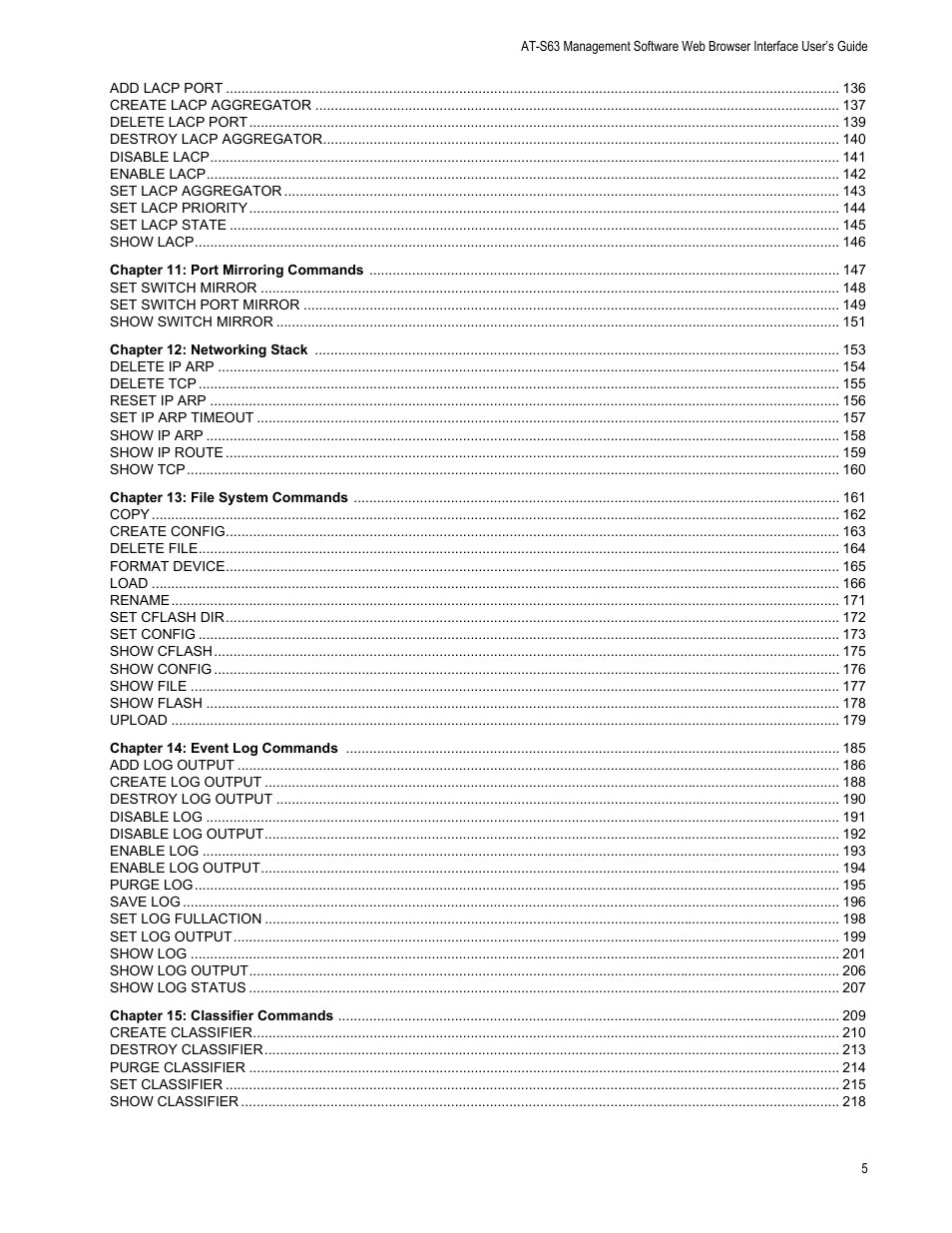 Allied Telesis AT-S63 User Manual | Page 5 / 562