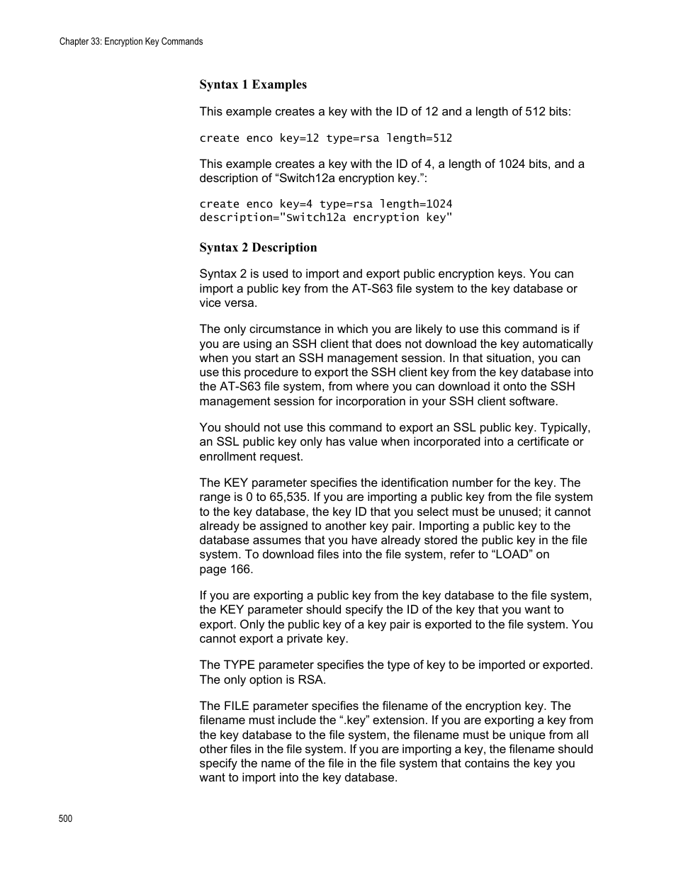 Syntax 1 examples, Syntax 2 description | Allied Telesis AT-S63 User Manual | Page 500 / 562
