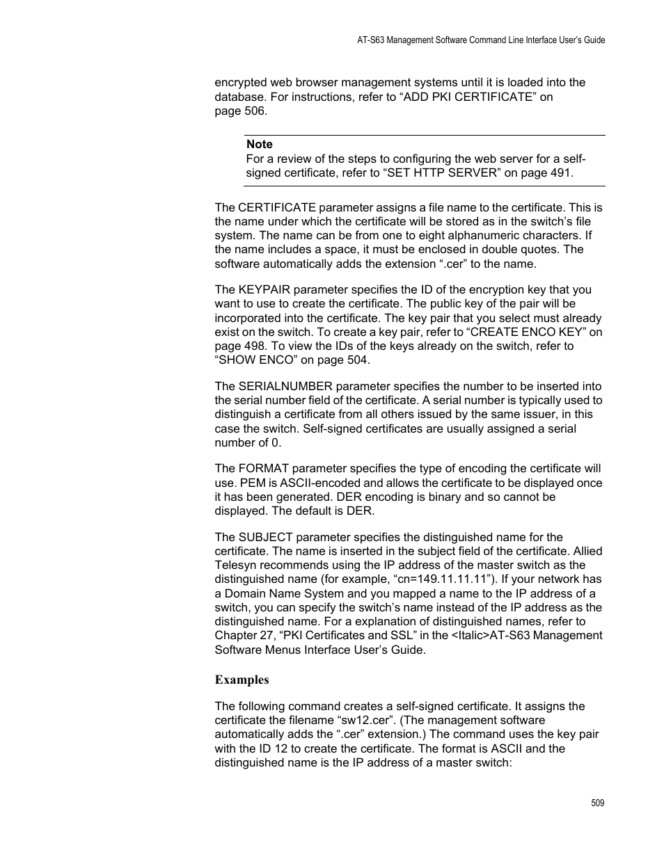 Examples | Allied Telesis AT-S63 User Manual | Page 509 / 562