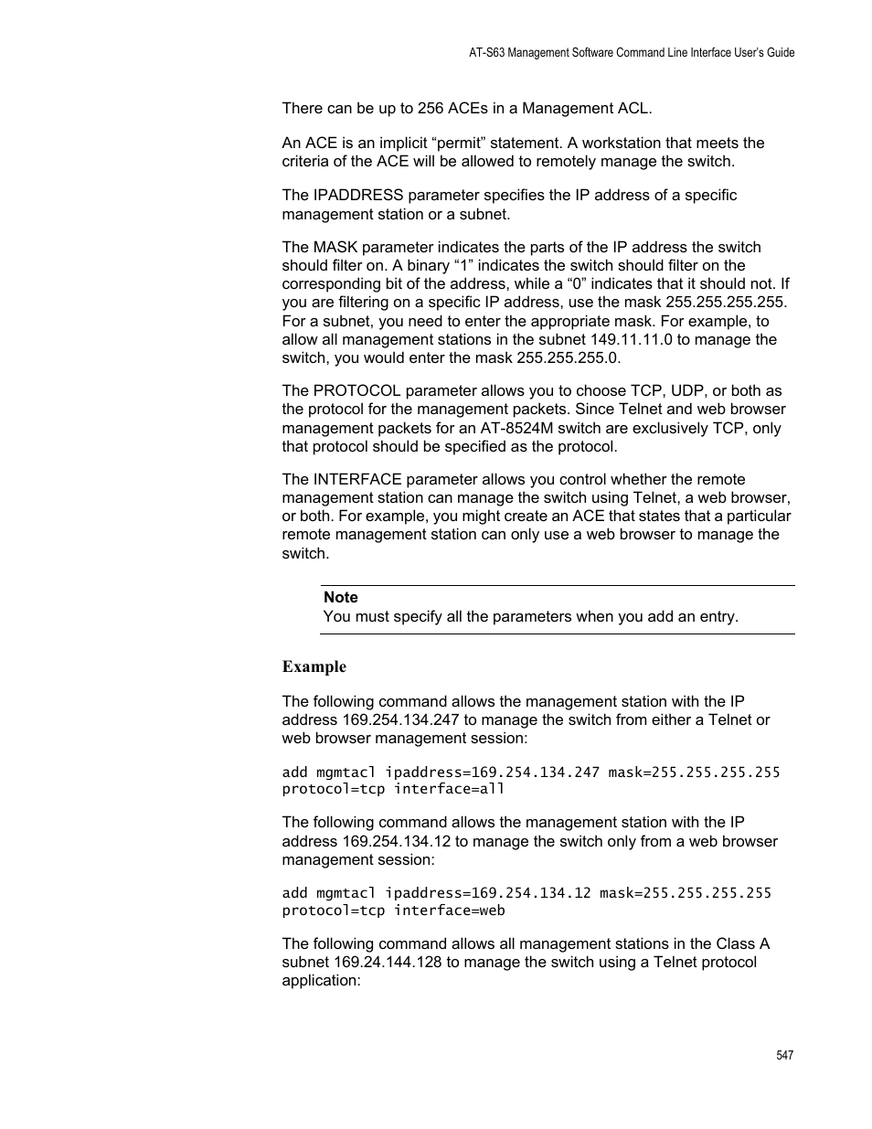 Example | Allied Telesis AT-S63 User Manual | Page 547 / 562