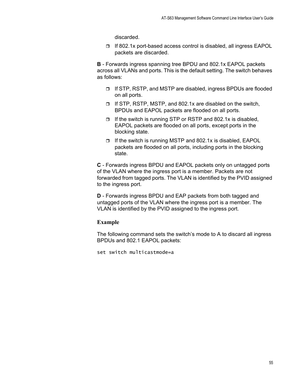 Example | Allied Telesis AT-S63 User Manual | Page 55 / 562