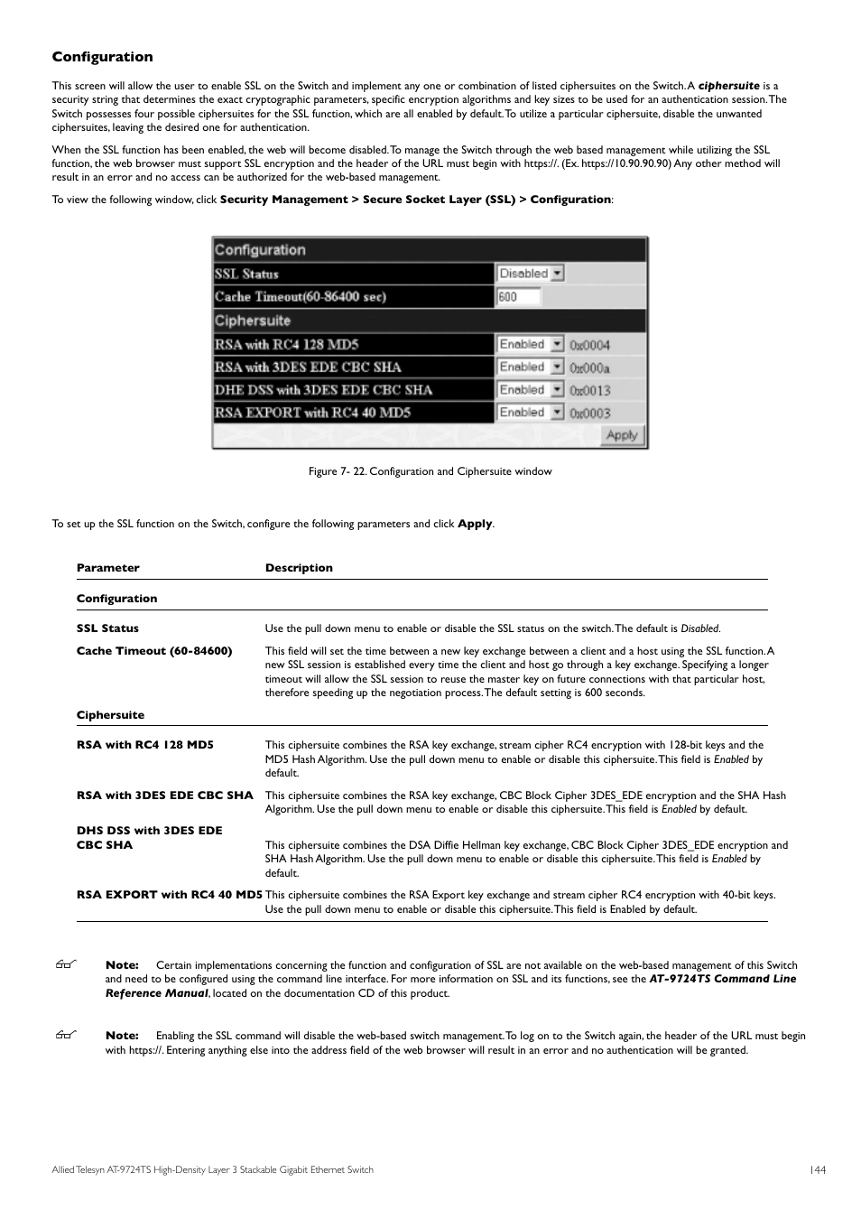 Configuration | Allied Telesis AT-9724TS User Manual | Page 145 / 197