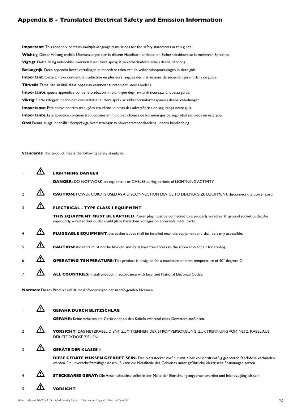 Allied Telesis AT-9724TS User Manual | Page 193 / 197
