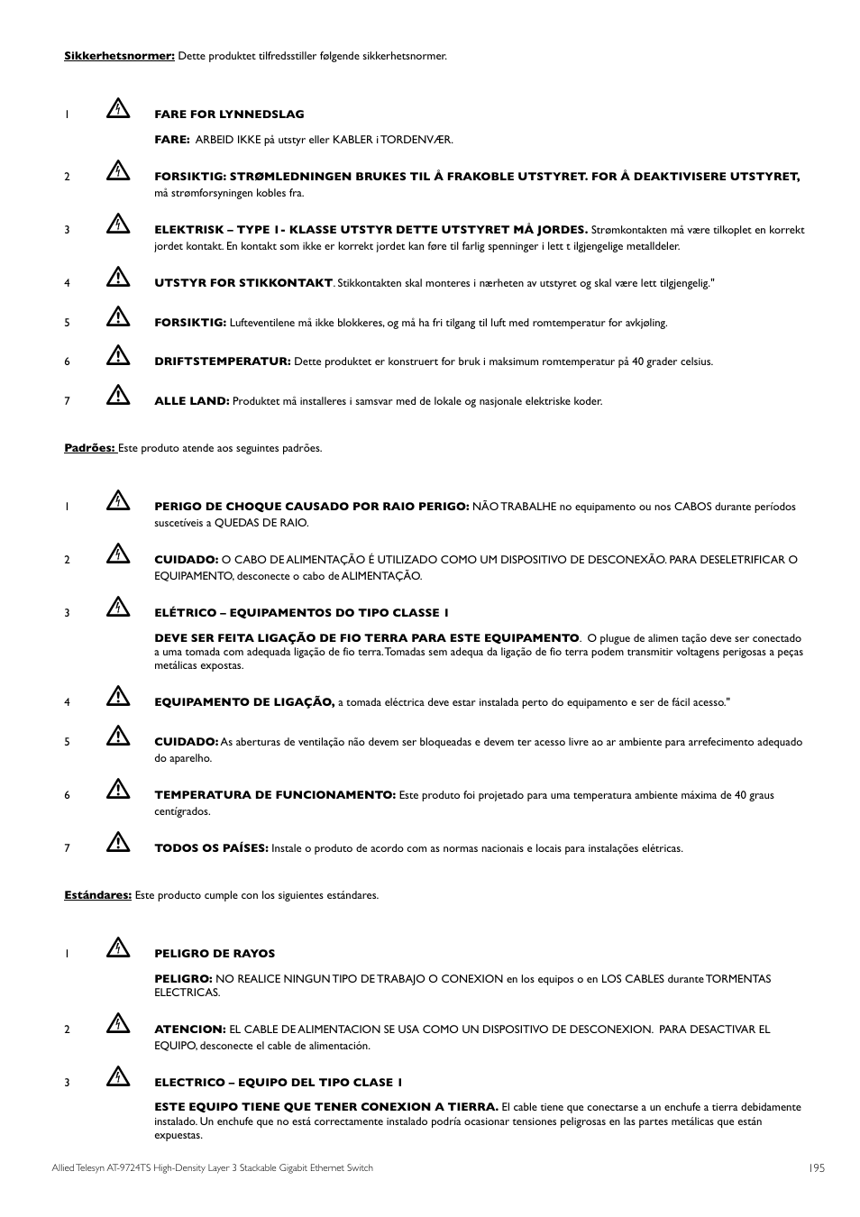 Allied Telesis AT-9724TS User Manual | Page 196 / 197