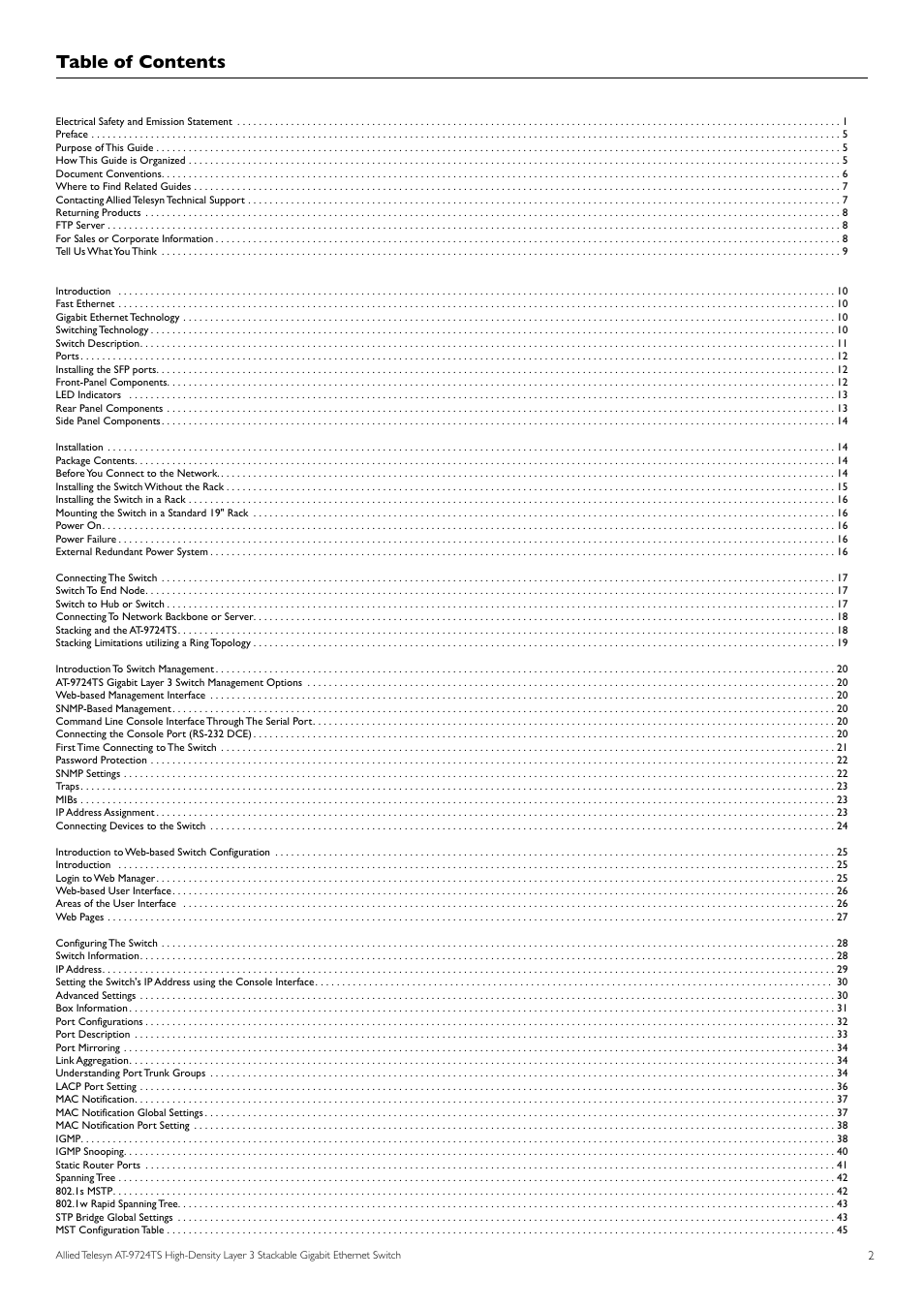 Allied Telesis AT-9724TS User Manual | Page 3 / 197