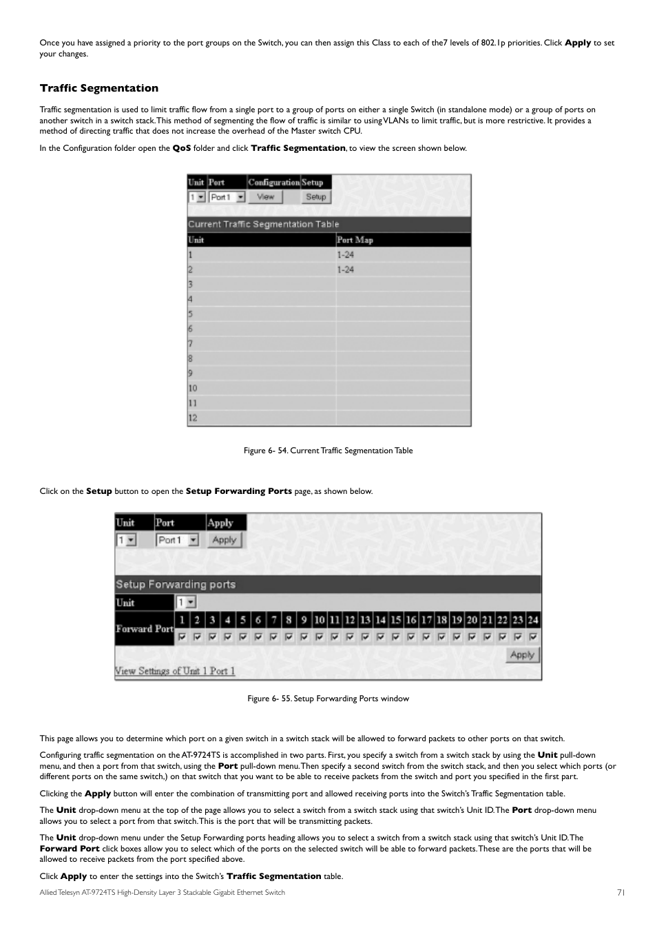 Traffic segmentation | Allied Telesis AT-9724TS User Manual | Page 72 / 197