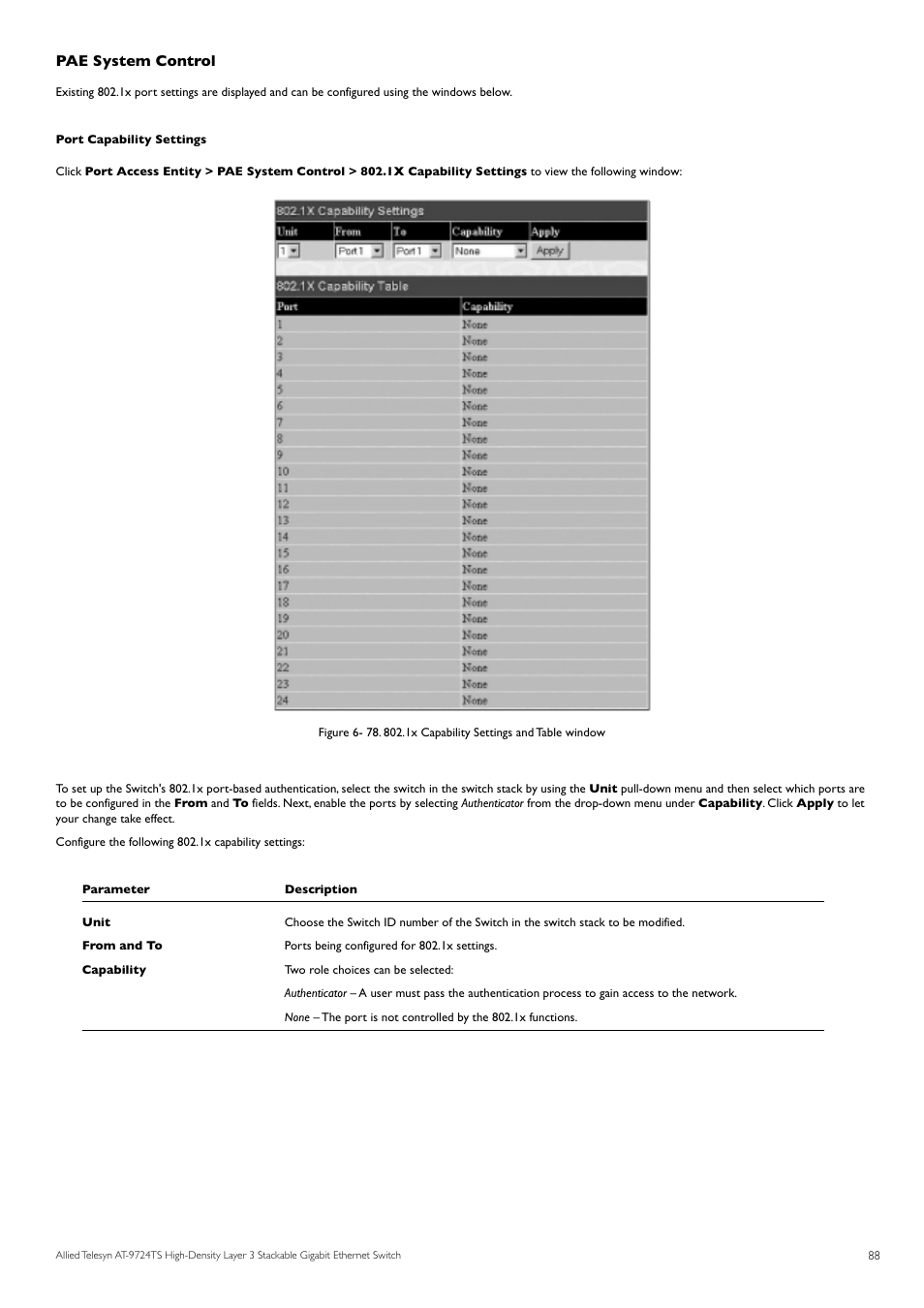 Pae system control | Allied Telesis AT-9724TS User Manual | Page 89 / 197