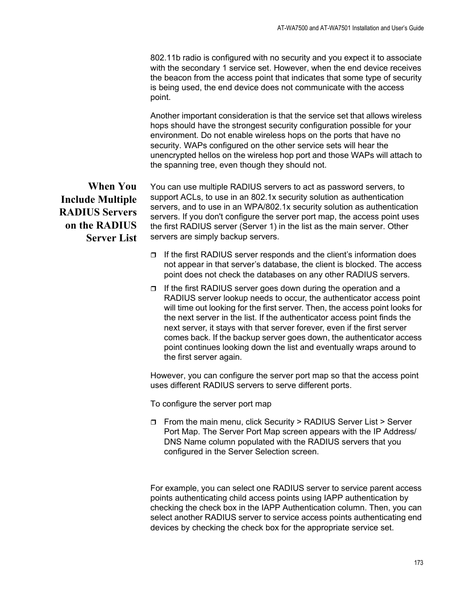 Allied Telesis AT-WA7501 User Manual | Page 173 / 339