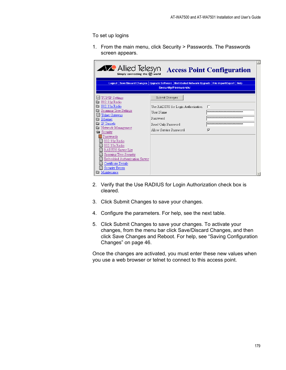 Allied Telesis AT-WA7501 User Manual | Page 179 / 339