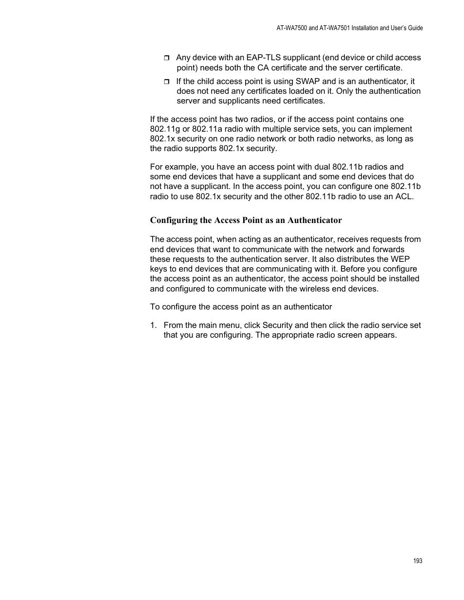 Allied Telesis AT-WA7501 User Manual | Page 193 / 339