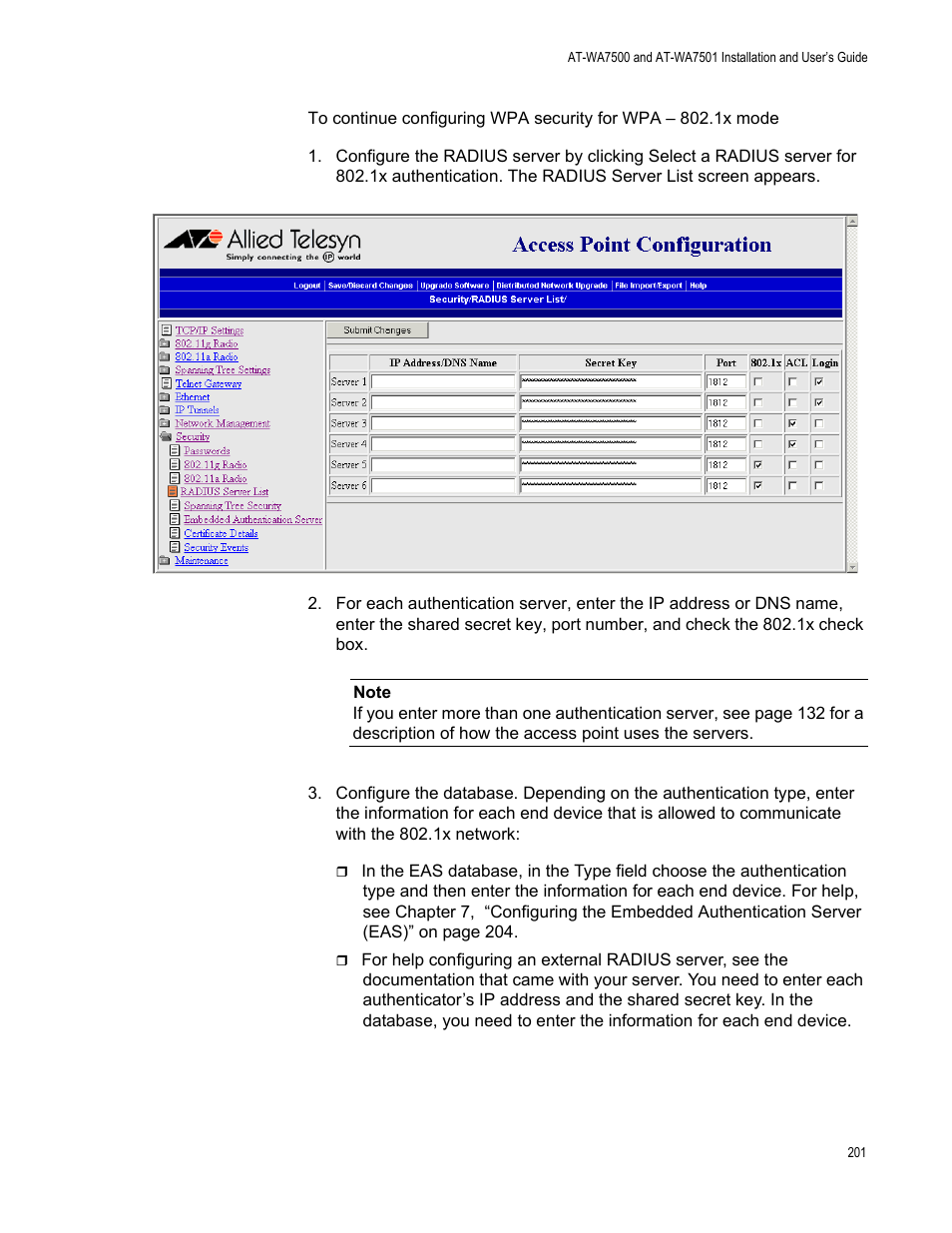 Allied Telesis AT-WA7501 User Manual | Page 201 / 339