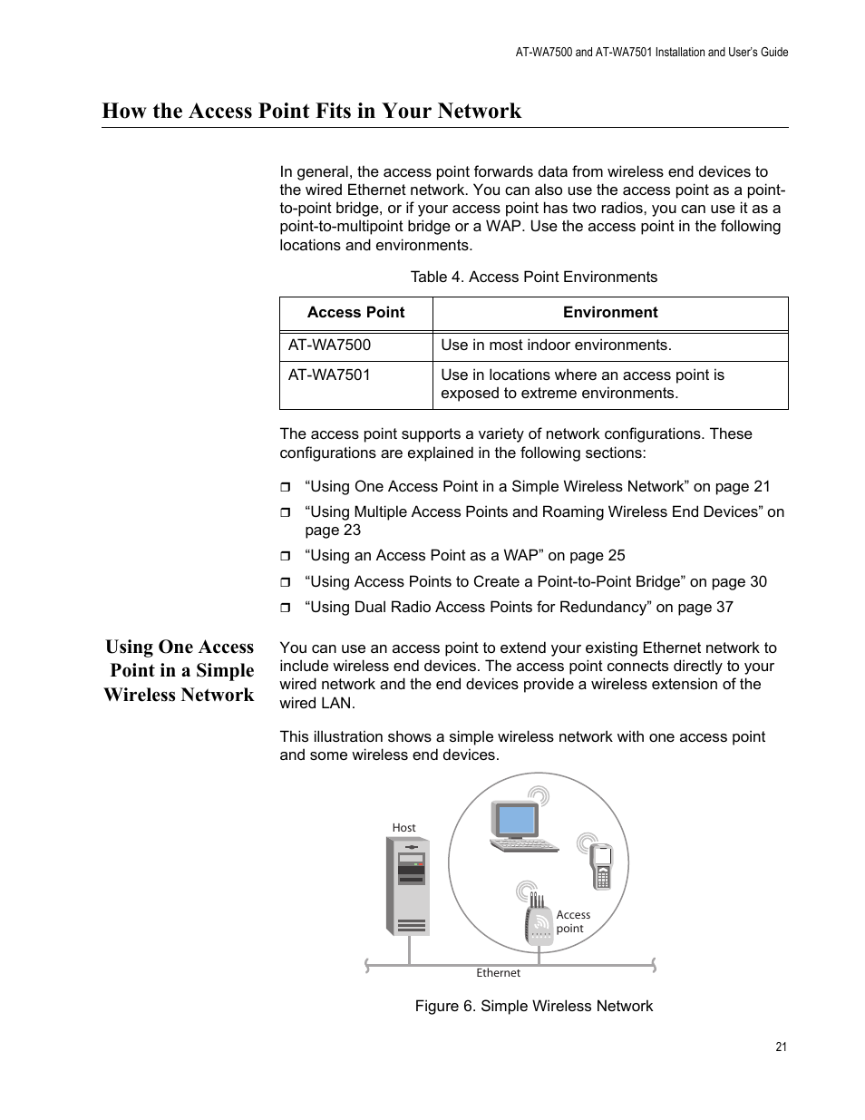How the access point fits in your network | Allied Telesis AT-WA7501 User Manual | Page 21 / 339