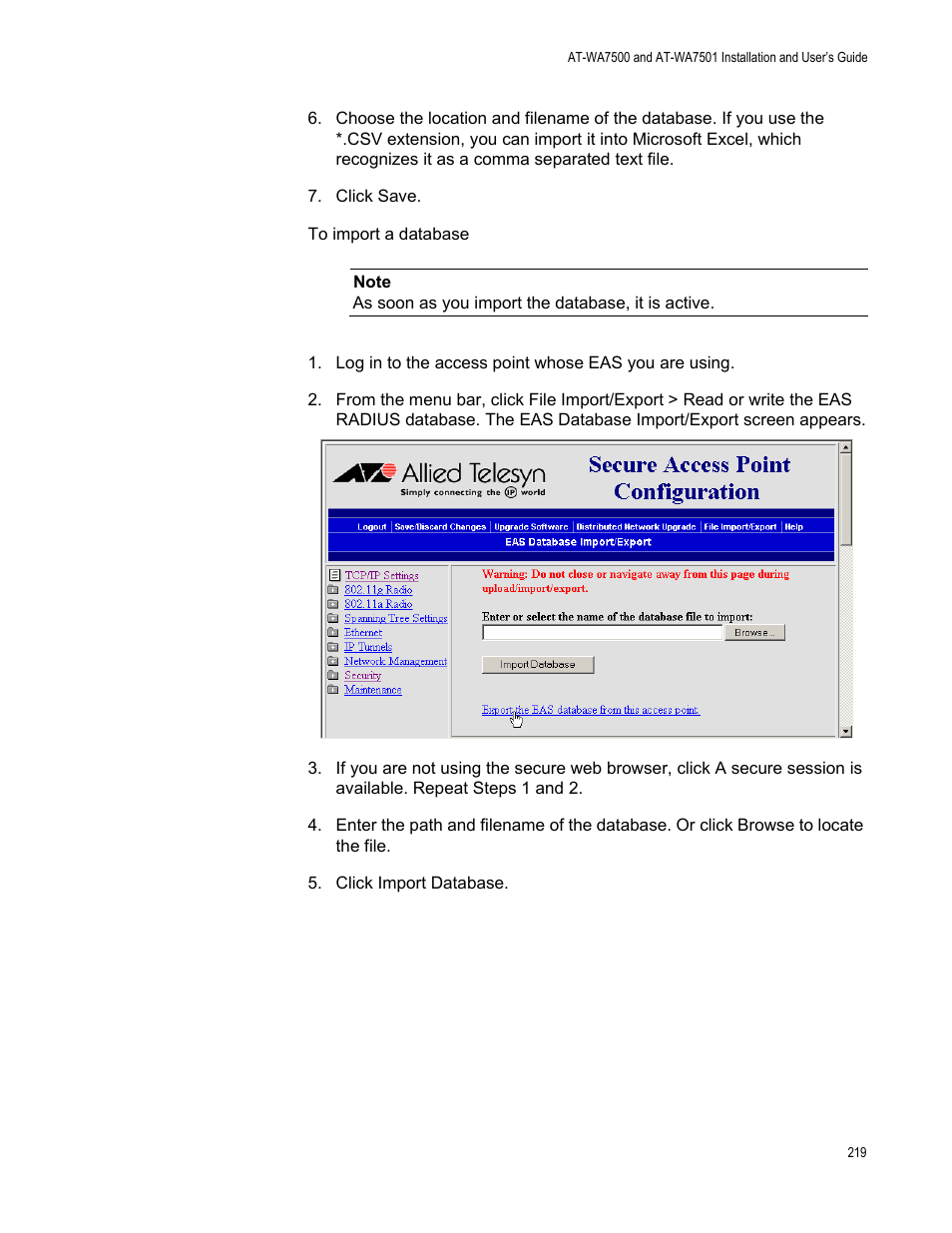 Allied Telesis AT-WA7501 User Manual | Page 219 / 339