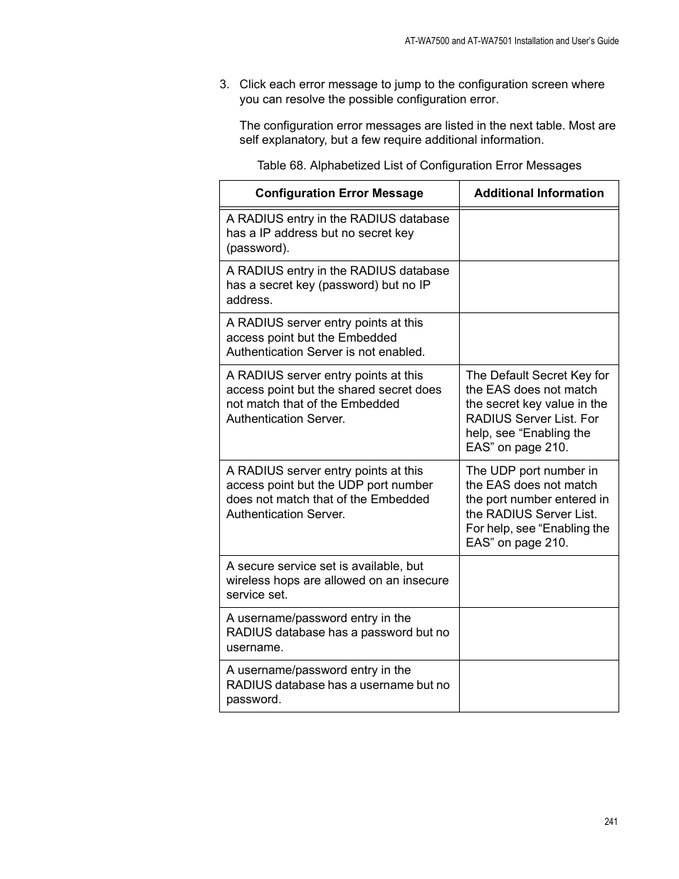 Allied Telesis AT-WA7501 User Manual | Page 241 / 339