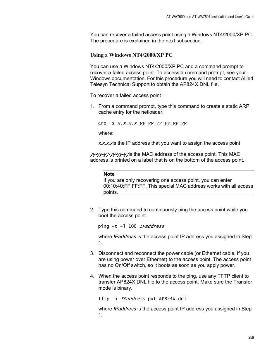 Allied Telesis AT-WA7501 User Manual | Page 259 / 339