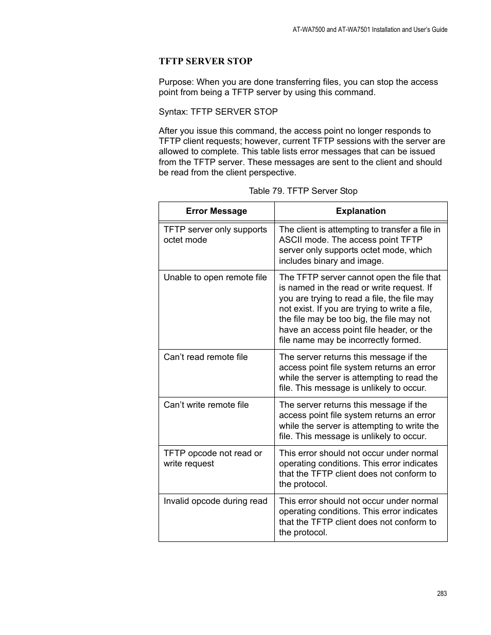 Allied Telesis AT-WA7501 User Manual | Page 283 / 339