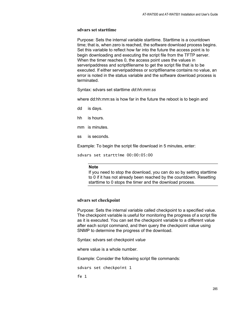 Allied Telesis AT-WA7501 User Manual | Page 285 / 339