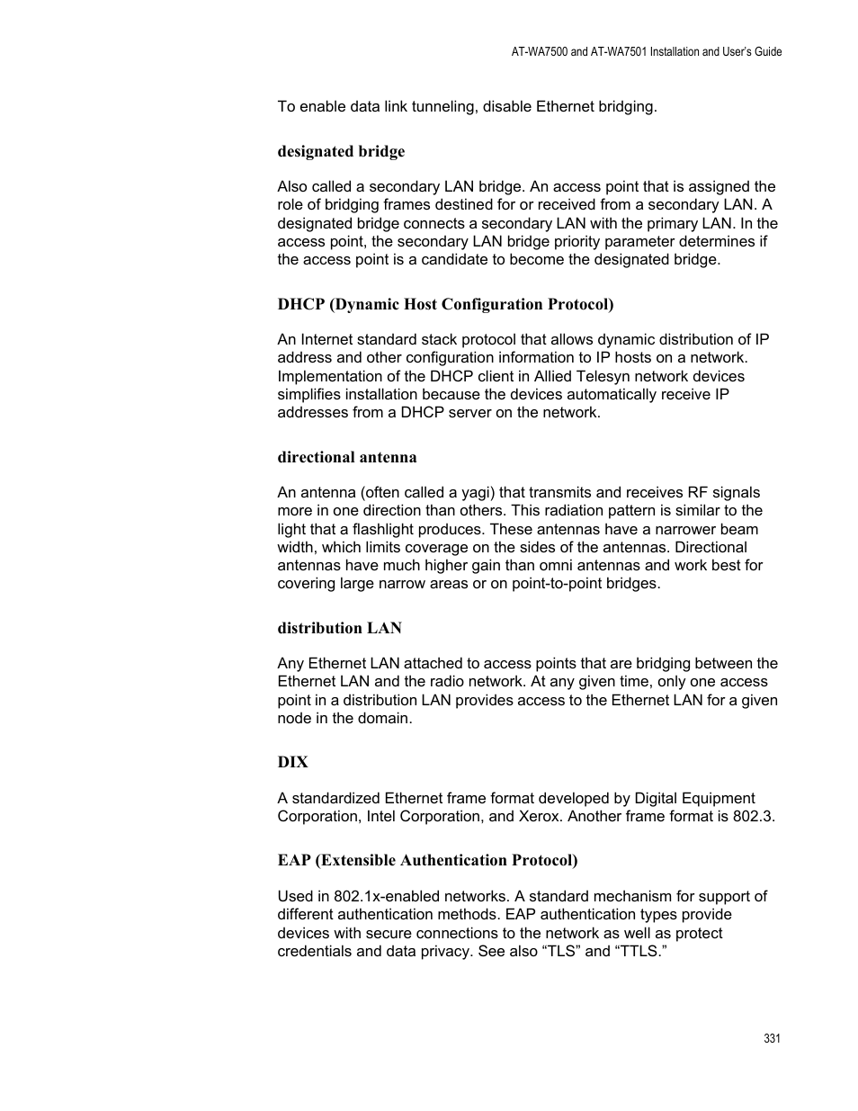 Allied Telesis AT-WA7501 User Manual | Page 331 / 339