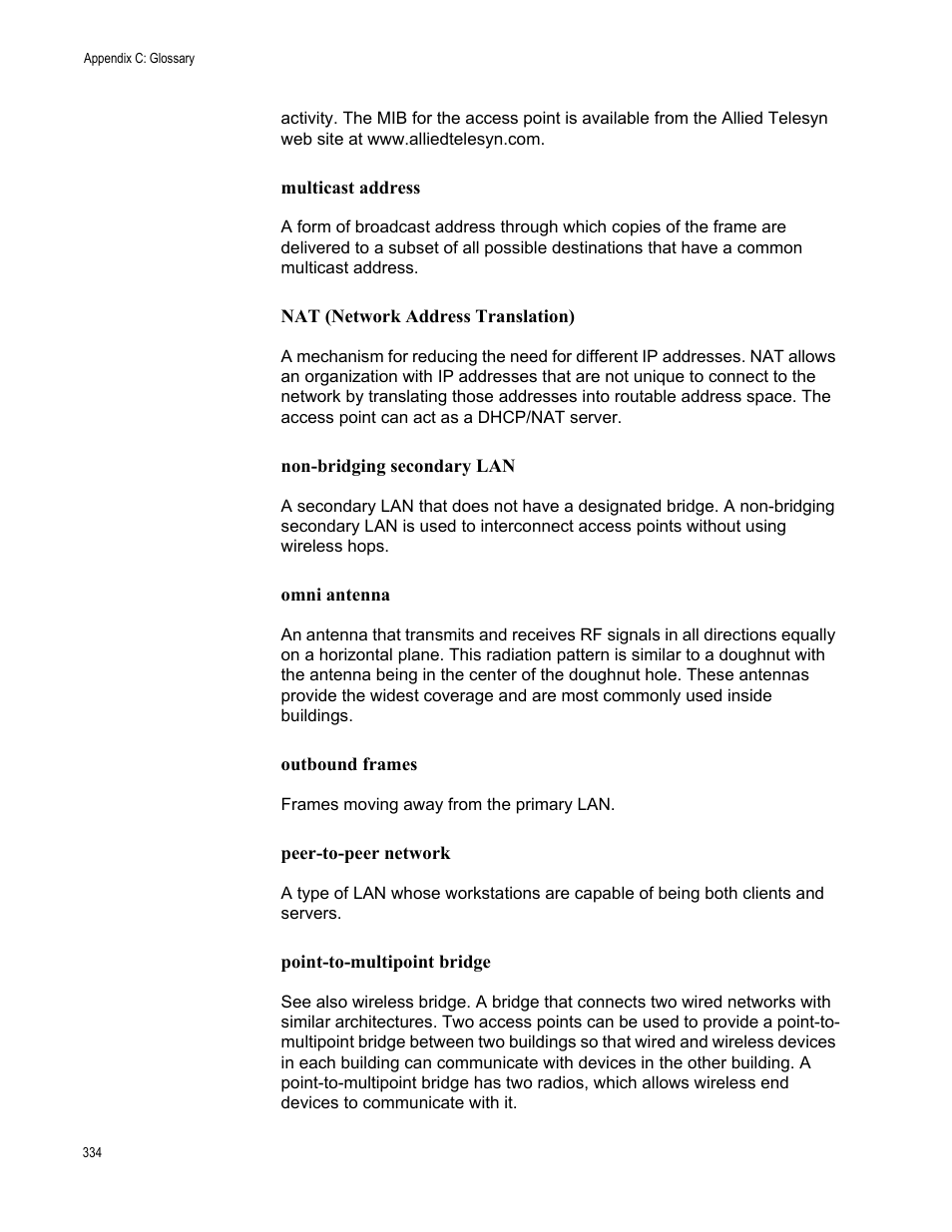 Allied Telesis AT-WA7501 User Manual | Page 334 / 339