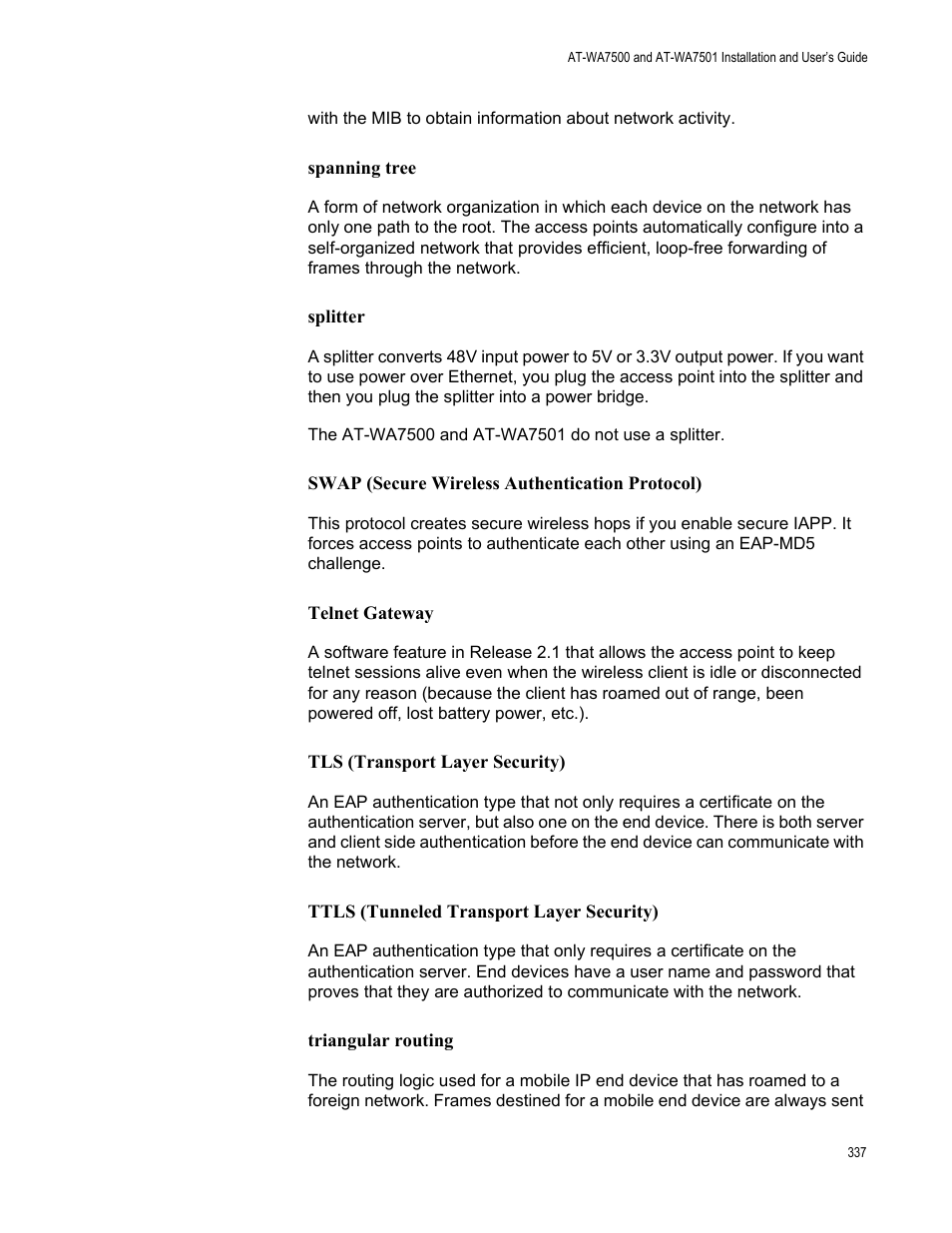 Allied Telesis AT-WA7501 User Manual | Page 337 / 339