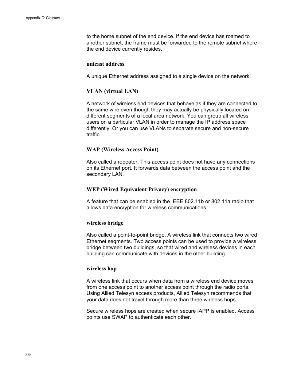 Allied Telesis AT-WA7501 User Manual | Page 338 / 339
