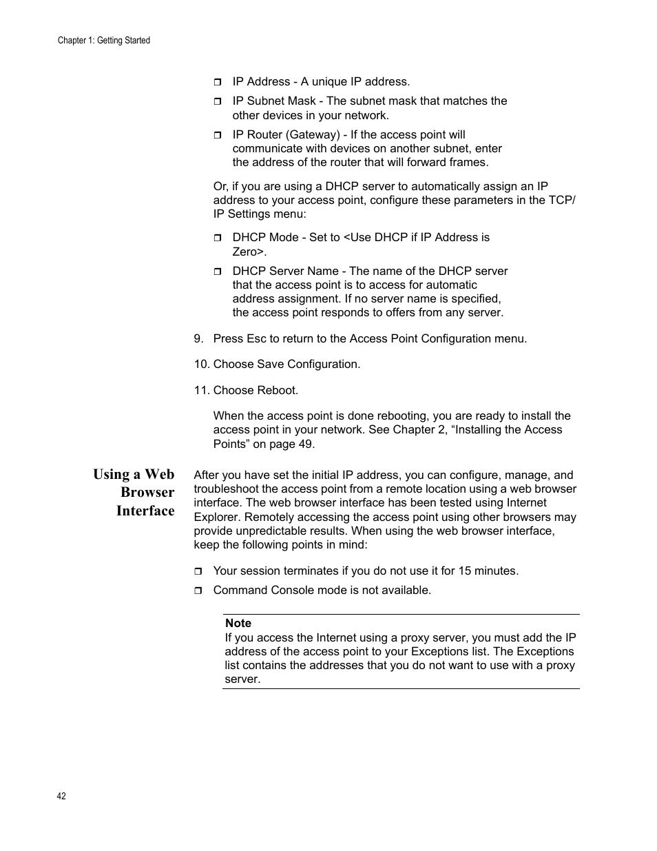 Using a web browser interface | Allied Telesis AT-WA7501 User Manual | Page 42 / 339