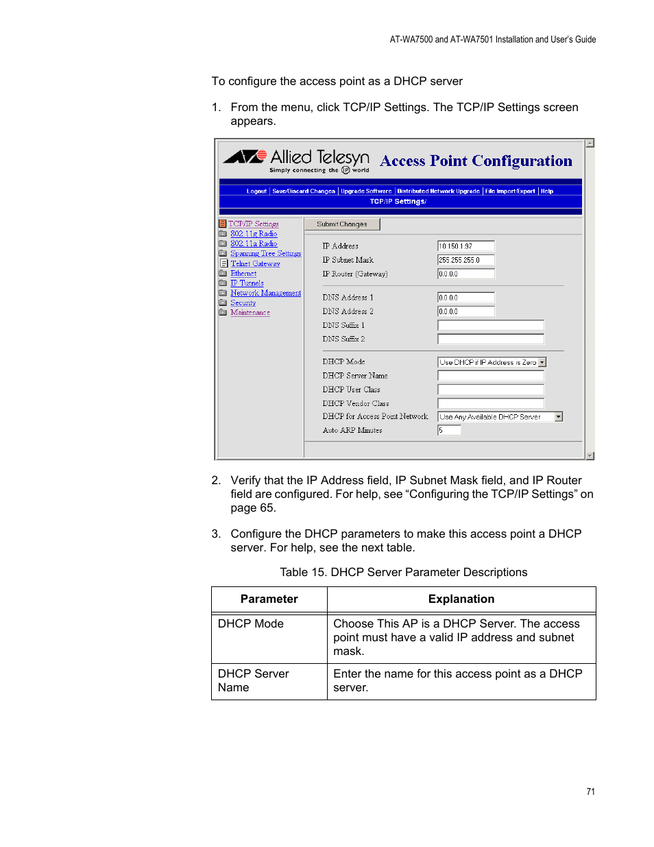 Allied Telesis AT-WA7501 User Manual | Page 71 / 339