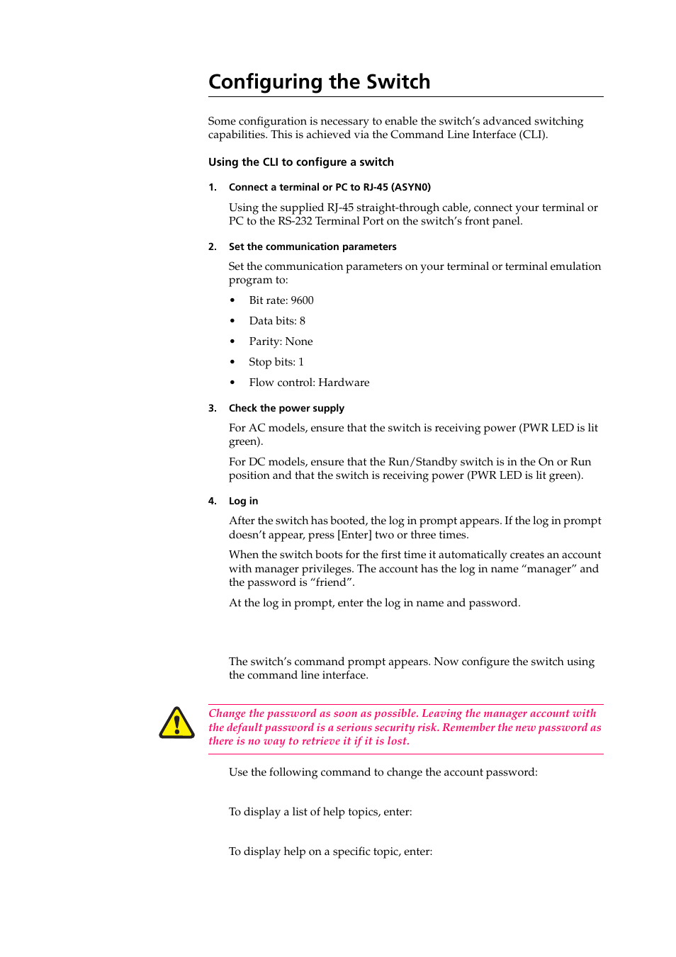 Configuring the switch | Allied Telesis AT-8900 SERIES User Manual | Page 10 / 12