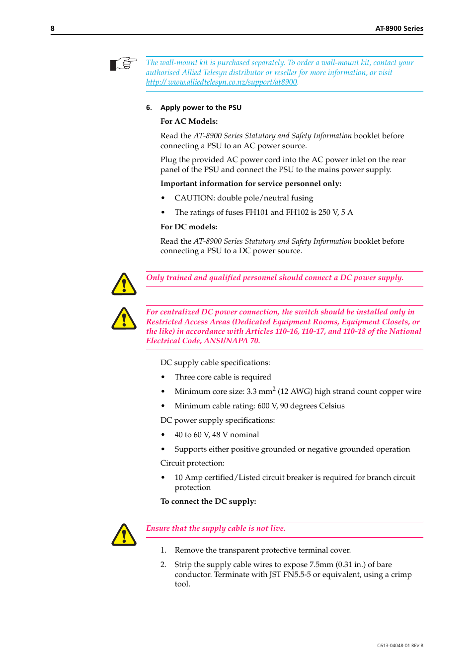 Allied Telesis AT-8900 SERIES User Manual | Page 8 / 12