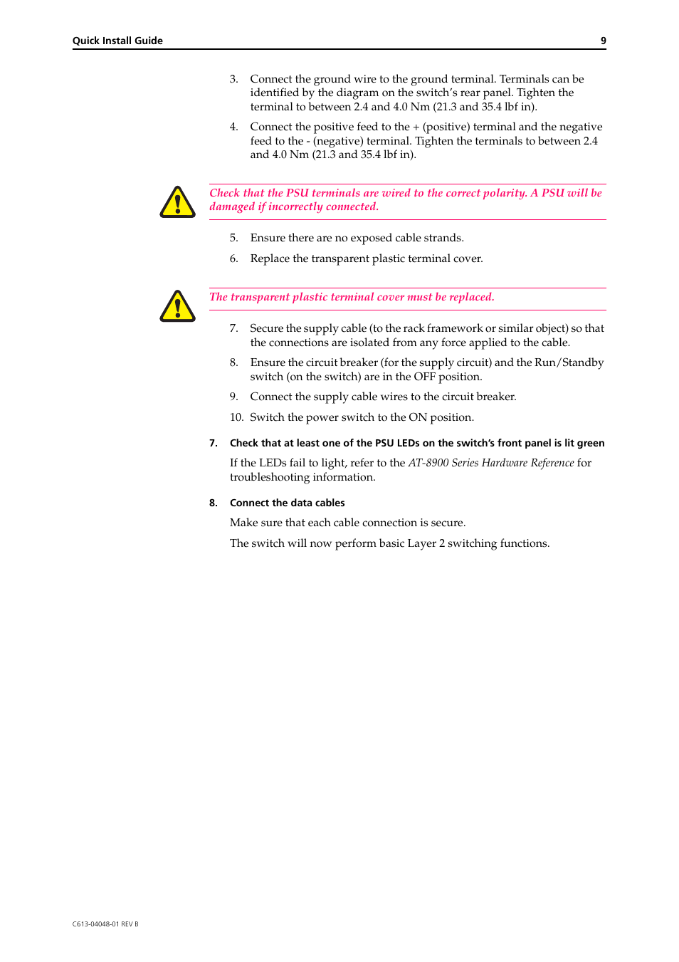 Allied Telesis AT-8900 SERIES User Manual | Page 9 / 12