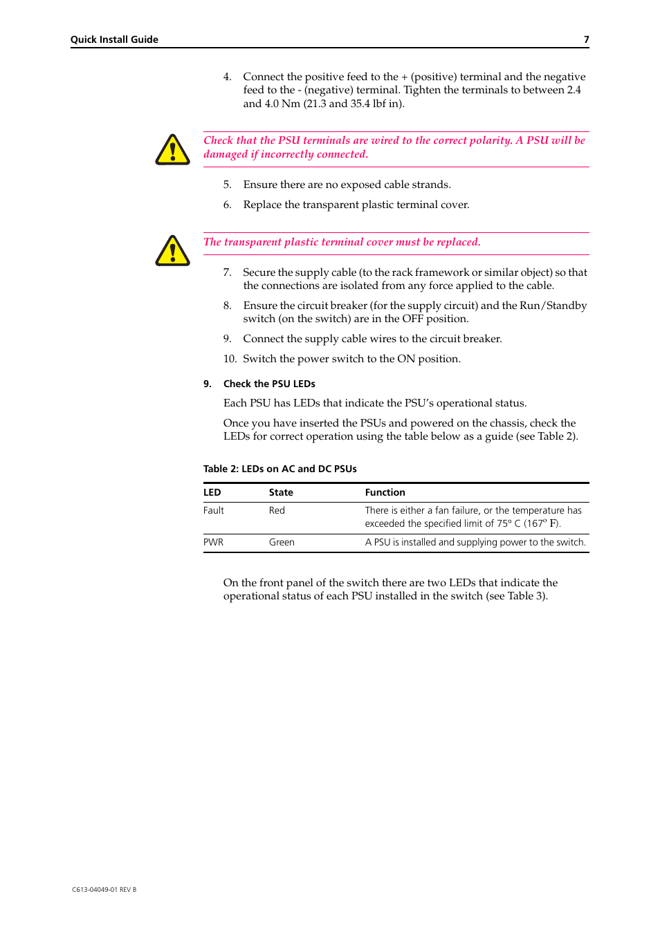 Allied Telesis AT-PWR01 User Manual | Page 7 / 9